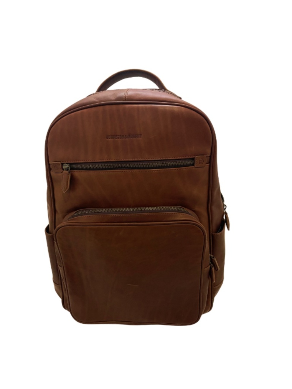 Johnston & Murphy Unisex Rhodes Backpack in Brown Full Grain Leather